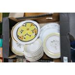 A collection of Japanese Stone Ware Dinner Plates : together with Royal Doulton similar items