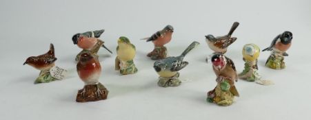 Beswick birds to include: Whitethroat 2106a, Greenfinch 2105B, Bullfinch 1042, Chaffinch 991, Wren