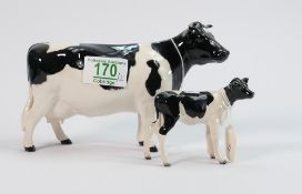 Beswick , Fresian cow 1362: together with Fresian Calf 1249c (2)