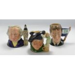 Royal Doulton small Character jugs: Tam o Shanter D6636, DCC John Doulton D6656 & Michael Doulton