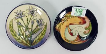 Moorcroft trout coaster: (boxed) together with a Moorcroft collectors club coaster dated 2004 (2)