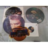 A collection of picture disc to include: Elvis, Billt Idol and OMd