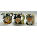 Royal Doulton small Character jugs: Tam O Shanter D6636, Pied Piper & Don Quixote D6460(3)