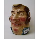 Sarraguemines French Majolica large character jug: c1900. Height 18.5cm