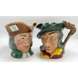 Royal Doulton Large Character Jugs: Pied Piper D6403 & The vicar of Bray(2)