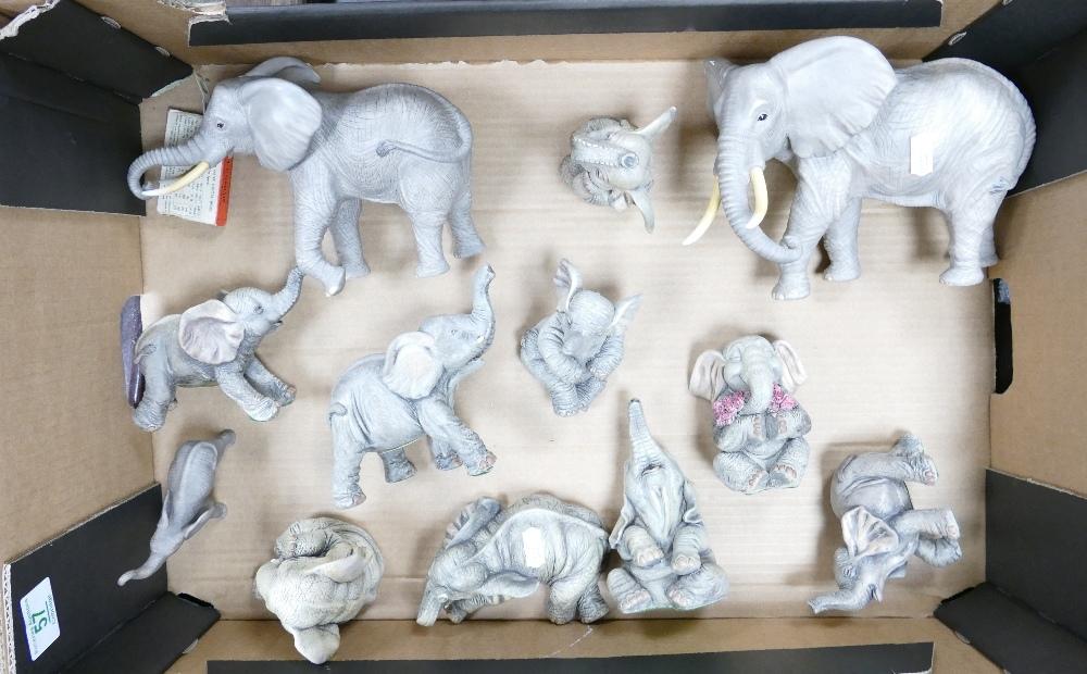 A collection of Ceramic & Resin Elephants: include Lenox & Safari Friends etc