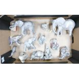 A collection of Ceramic & Resin Elephants: include Lenox & Safari Friends etc