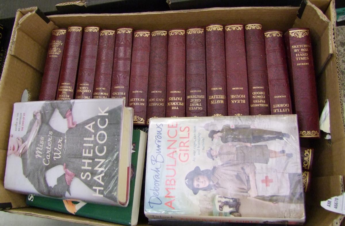 A collection of hardback Charles Dickens books: (1 tray).