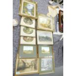 A collection of framed art landscape prints(11)