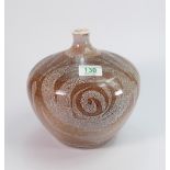 Francis Glanville Cooper studio pottery vase: 21.5cm