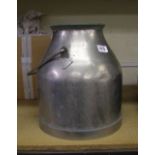 A large vintage aluminium milk churn: height 36cm