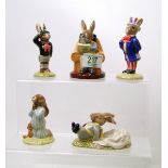 Royal Doulton Bunnykins figures to include: DB41 Freefall, DB50 Uncle Sam, DB54 Collector, DB55