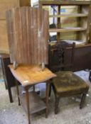 Dark Wood Table, Chair & Firescreen(3):
