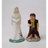 Royal Doulton Lord of the Rings figures : Bilbo HN2914 and Galadriel HN2915 (2)