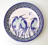Keralouve La Louviere Belgian art deco bowl: decorated with penguins, Diameter 27cm
