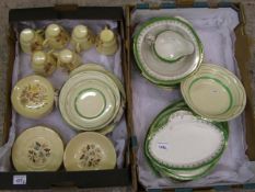 A mixed collection of items to include: Floral and gild decorated tea and dinner ware