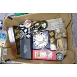 A mixed collection of items to include: boxed Royal Worcester dish, miniature dinnerware, cameo