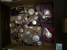 A mixed collection of items to include: lady and gents wrist watches, Empire pocket watch, similar