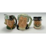 Royal Doulton small Character jugs: The Lawyer D6504 , Beefeater D6233 & Robin Hood D6534(3)