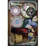 A mixed collection of ceramic items to include: Royal Doulton flambe vase, Moorcroft dish,