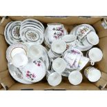 A collection of mixed floral dinnerware & tea ware etc: