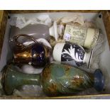 A collection of English pottery to include: Royal Doulton (damaged ) Vase, Series Ware Tankard, chip