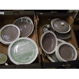 Mid Century Wedgwood grey and white dinner ware: with similar grey and white ( 2 trays)