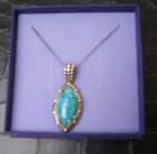 Silver Turquoise Necklace: