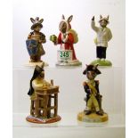 Royal Doulton Bunnykins figures to include: DB 326 Gladiator, DB334 Sister Mary Barbara, DB 343