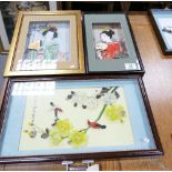 Framed Japanese Shadow Boxes: with Geisha & still Life themes(3)