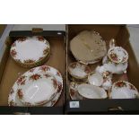Royal Albert Old Country Roses items: dinner plates, tureen, cereal bowls etc (2nds)(25 pieces).