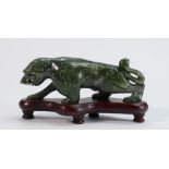 Carved Hard Stone Figure of Cheetah: length 17cm