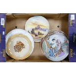 A mixed collection of items to include: Oriental Theme Wall Plates, French comical item, Royal