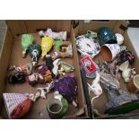 A mixed collection of items to include: ceramic lady figures and toby jugs, ornaments etc (2 trays).