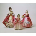 Royal Doulton figures : Janet HN1527, Southern Belle HN2229 and Bo Peep HN1811