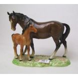 Beswick mare and Foal: on a ceramic base