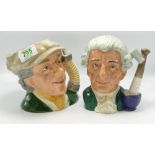 Royal Doulton Large Character Jugs: The Busker D6775 & Apothecary D6567(2)