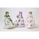 Royal Worcester figurines Sweet Holly: Sweet Violet and Sweet Rose. All limited edition