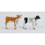 Beswick Fresian calf 1249C: together with a Guernsey calf 1249A (2)