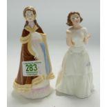 Royal Worcester small lady figure Evening Engagements: together with Royal Doulton collectors Club