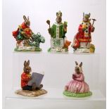 Royal Doulton Bunnykins figures to include: DB 397 St Patrick, DB398 St George, DB400 St David,