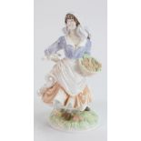 Royal Worcester Old Country Ways figure: Rosie Picking Apples, limited Edition