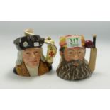 Royal Doulton small limited edition Character jugs: W G Grace D6845 & Christopher Columbus D6911(2)