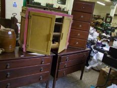 Two Oak Dressing Table Bases: wall mounted storage unit & set of drawers(4)