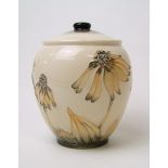 Moorcroft Cornflower jar and cover: by Anji Davenport. Height 14cm