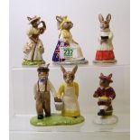 Royal Doulton Bunnykins figures to include: DB219 Britannia, DB220 Little Bo Peep, DB221 Little Jack