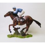 Large Resin Horse Racing Theme Figure: height 30cm (ear damaged)