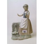 Lladro / Nao figure of a girl with water pump:
