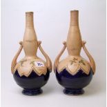A pair of Thomas Forester large twin handled vases: Height 33cm