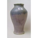 Early William Moorcroft large grey ribbed studio vase: Burslem backstamp c 1913. Height 30cm